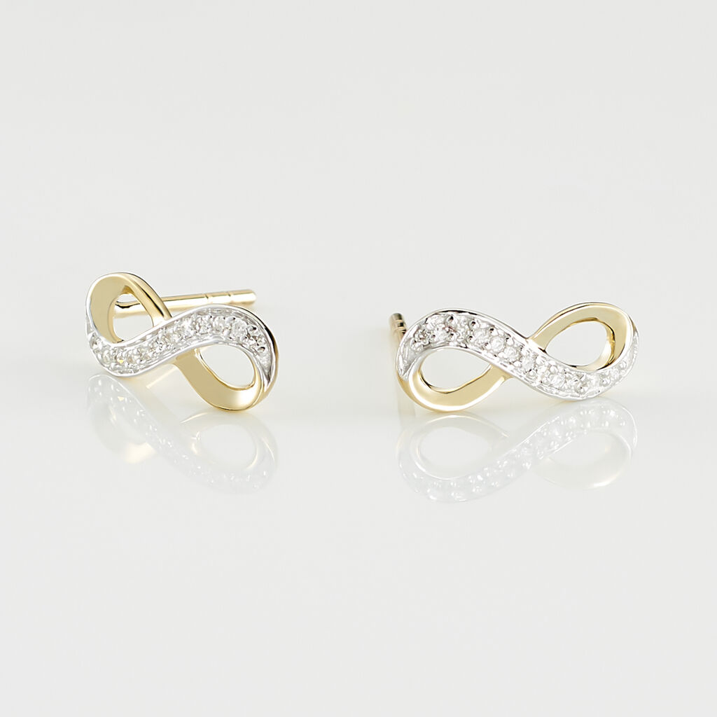 Boucles D'oreilles Puces Chacha Or Jaune Diamant - Clous d'oreilles Femme | Histoire d&rsquo;Or