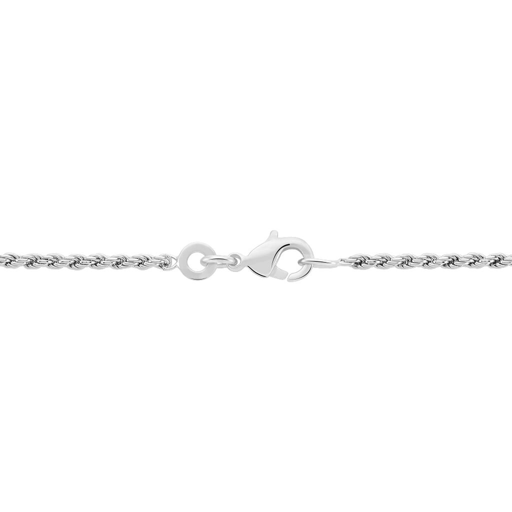 Collier Cacilda Maille Corde Argent Blanc - Chaines Femme | Histoire d&rsquo;Or