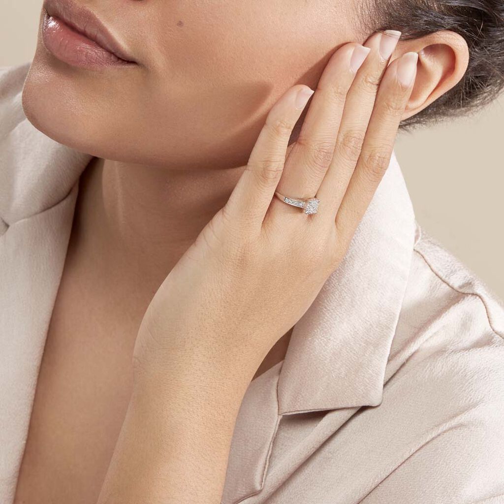 Bague Serena Or Blanc Diamant - Bagues avec pierre Femme | Histoire d’Or