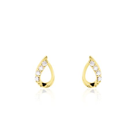 Boucles D'oreilles Puces Lisianthus Or Jaune Oxyde - Clous d'oreilles Femme | Histoire d’Or
