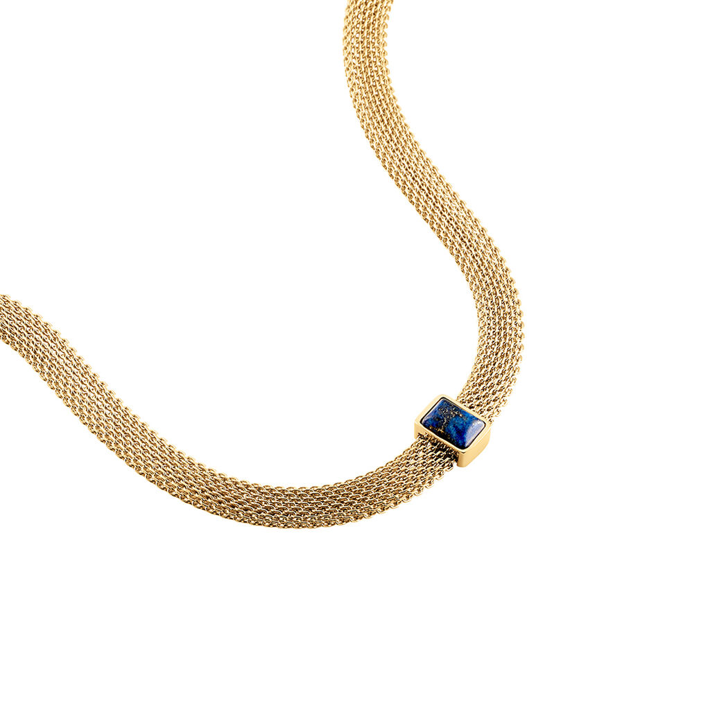 Collier Cleopatra Acier Jaune Lapis Lazuli - Colliers fantaisie Femme | Histoire d’Or