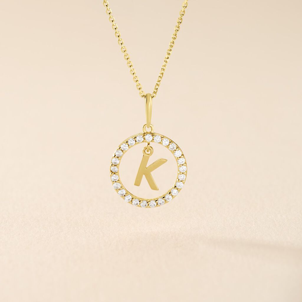 Pendentif Gabe Or Jaune Oxyde De Zirconium - Pendentifs Femme | Histoire d&rsquo;Or