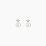 Boucles D'oreilles Puces Eolande Or Jaune Perle De Culture - Clous d'oreilles Femme | Histoire d&rsquo;Or