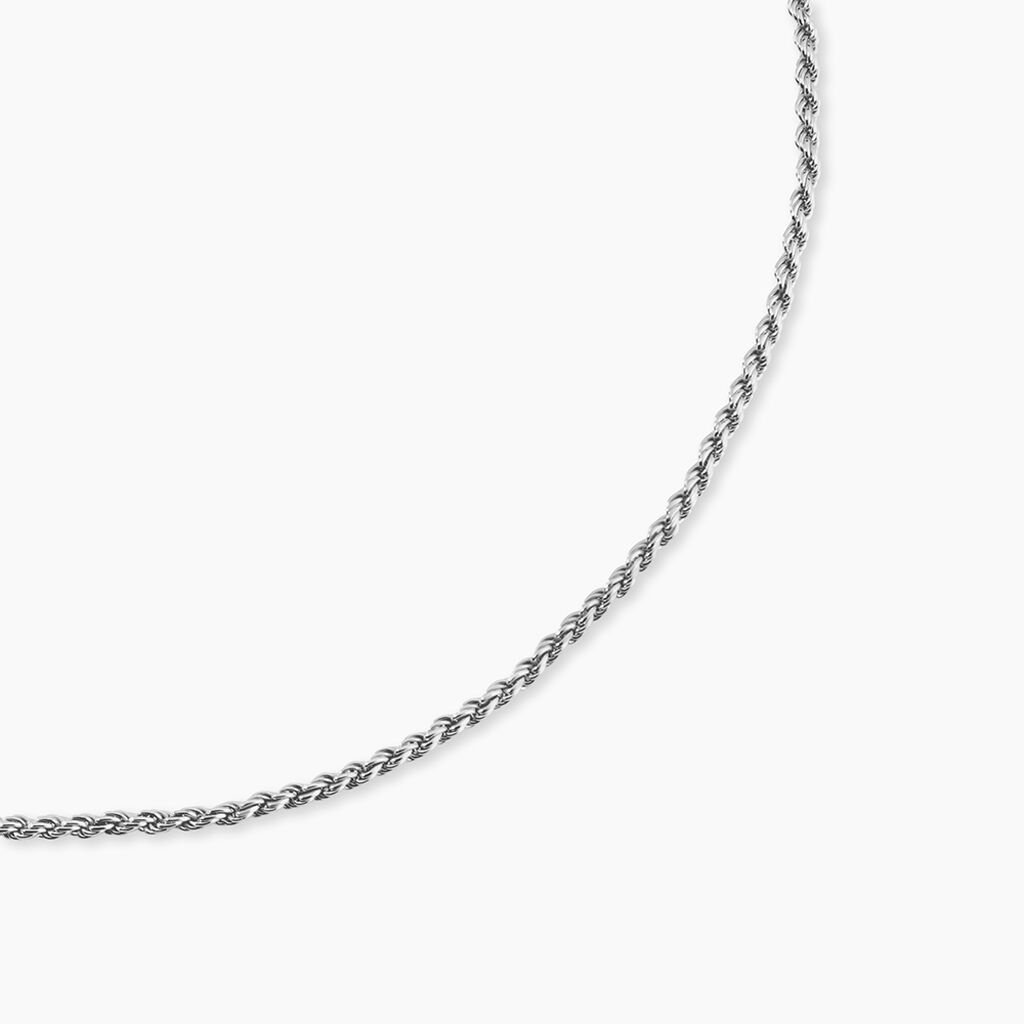 Collier Cacilda Maille Corde Argent Blanc - Chaines Femme | Histoire d&rsquo;Or