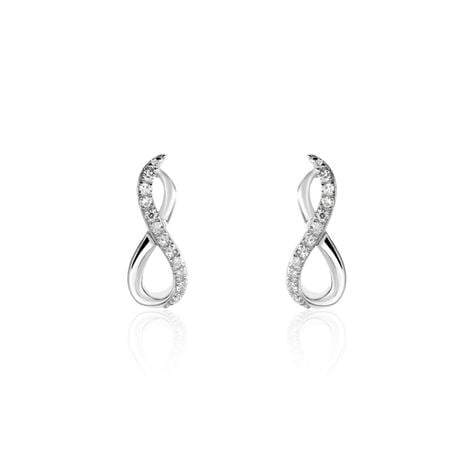 Boucles D'oreilles Puces Osanna Or Blanc Diamants - Clous d'oreilles Femme | Histoire d&rsquo;Or