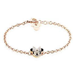 Bracelet Disney Acier Doré Rose Cristaux - Bracelets fantaisie Femme | Histoire d’Or