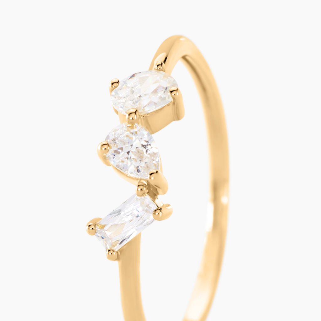 Bague Shiny Garden Or Jaune Oxyde De Zirconium - Bagues solitaires Femme | Histoire d&rsquo;Or