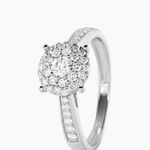 Bague Shirlene Ld Platine Blanc Diamant Synth&eacute;tique - Bagues solitaires Femme | Histoire d&rsquo;Or