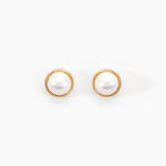 Boucles D'oreilles Puces Siera Or Jaune Perle De Culture - Clous d'oreilles Femme | Histoire d&rsquo;Or