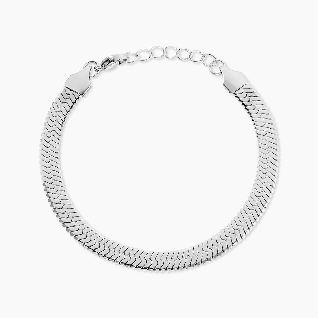 Bracelet Hera Melitta Acier Blanc - Bracelets cha&icirc;ne Femme | Histoire d&rsquo;Or