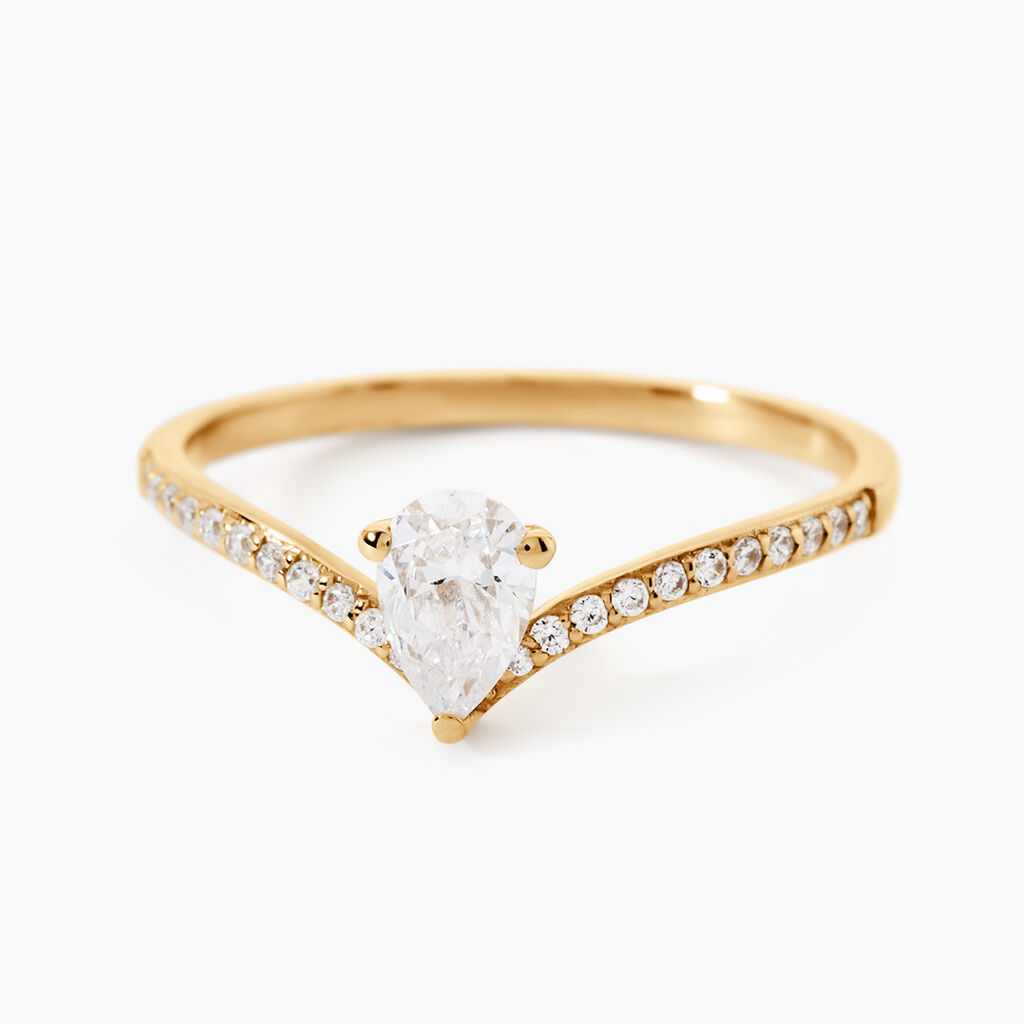 Bague Frigg Or Jaune Oxyde De Zirconium - Bagues solitaires Femme | Histoire d&rsquo;Or