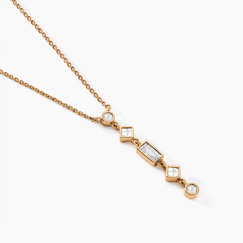 Collier Gold Chandelier Plaqué Or Doré Oxyde De Zirconium - Colliers Femme | Histoire d’Or