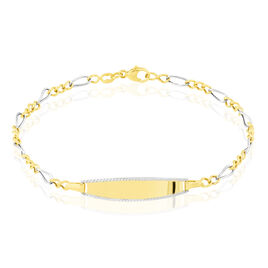 Bracelet Identité Bartolomee Maille Alternee 1/3 Or Bicolore - Bracelets Communion Enfant | Histoire d’Or
