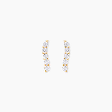 Boucles D'oreilles Pendantes Dahina Or Jaune Oxyde De Zirconium - Boucles d'oreilles pendantes Femme | Histoire d&rsquo;Or