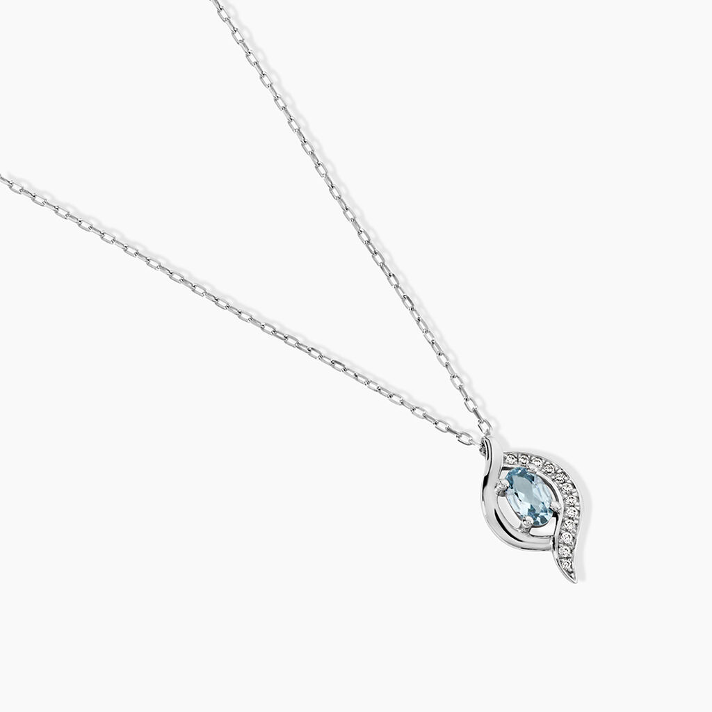 Collier Lydia Or Blanc Topaze Oxyde Oxyde - Colliers Femme | Histoire d&rsquo;Or