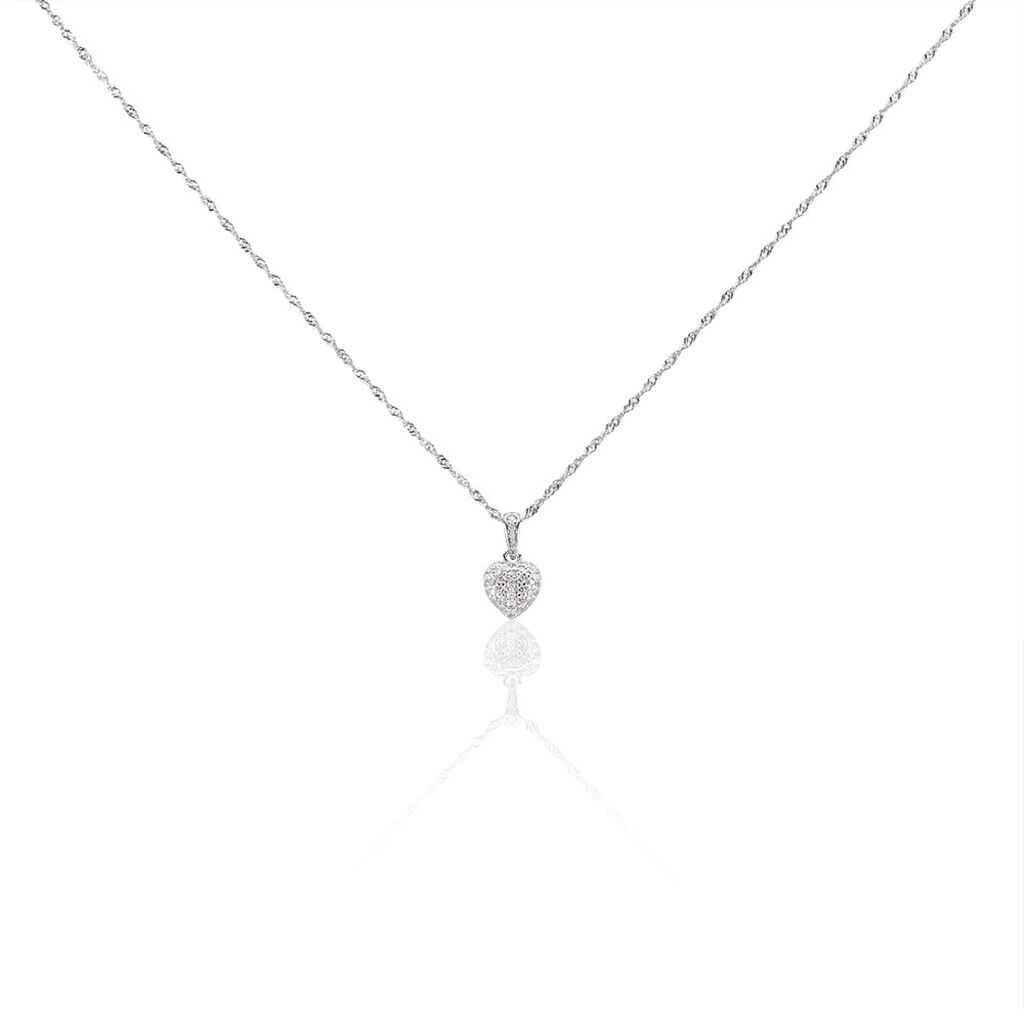 Collier Argent Sido Oxydes De Zirconium - Colliers Coeur Femme | Histoire d’Or