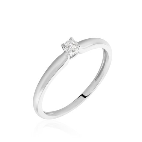 Bague Solitaire Flora Or Blanc Diamant - Bagues solitaires Femme | Histoire d’Or