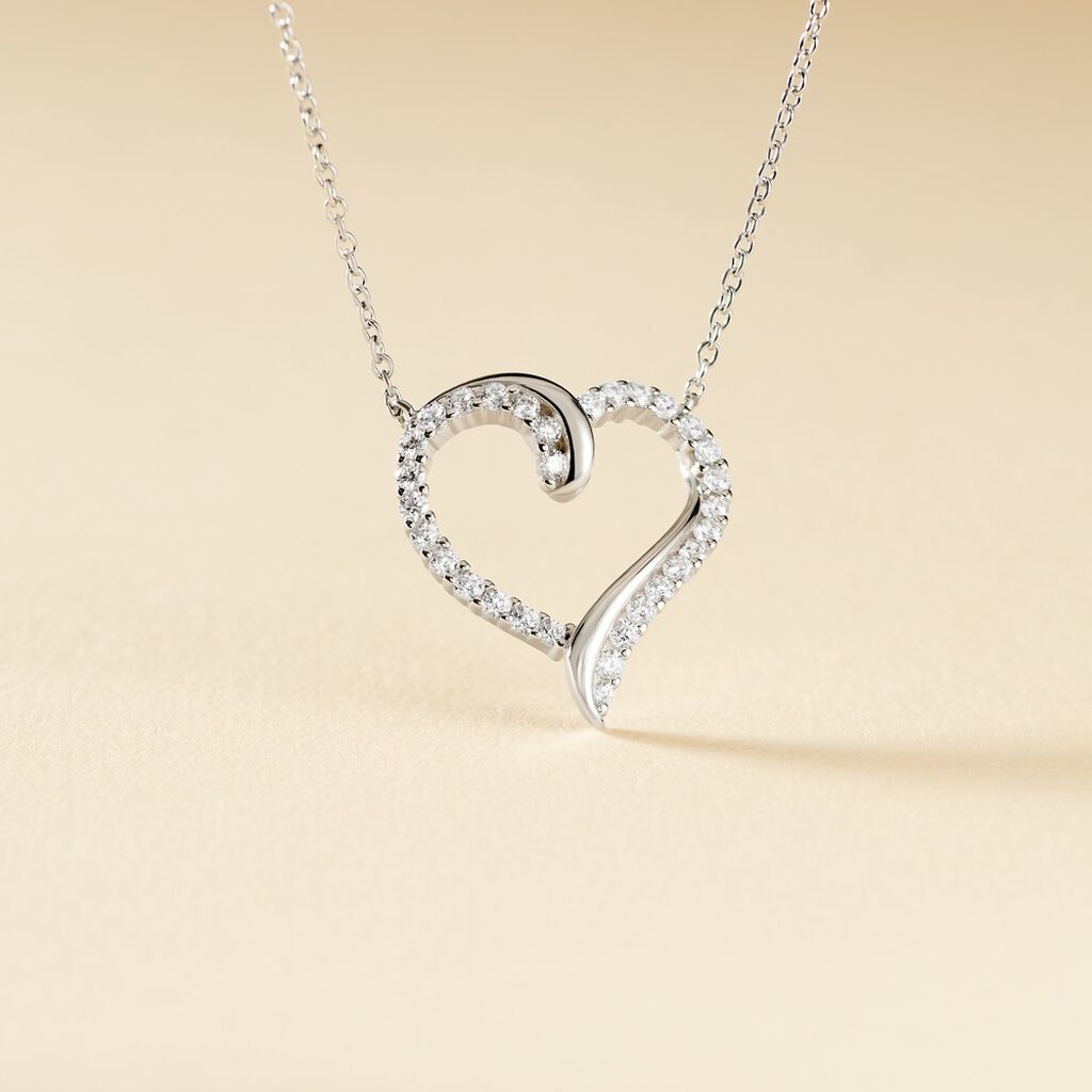 Collier Miliza Argent Blanc Oxyde De Zirconium - Colliers fantaisie Femme | Histoire d&rsquo;Or