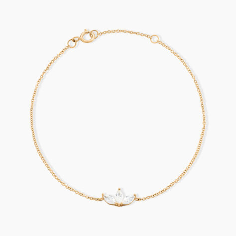 Bracelet Marquise Or Jaune Oxyde De Zirconium - Bracelets Femme | Histoire d&rsquo;Or