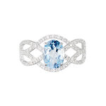 Bague Tina Or Blanc Topaze Et Oxyde De Zirconium - Bagues solitaires Femme | Histoire d&rsquo;Or