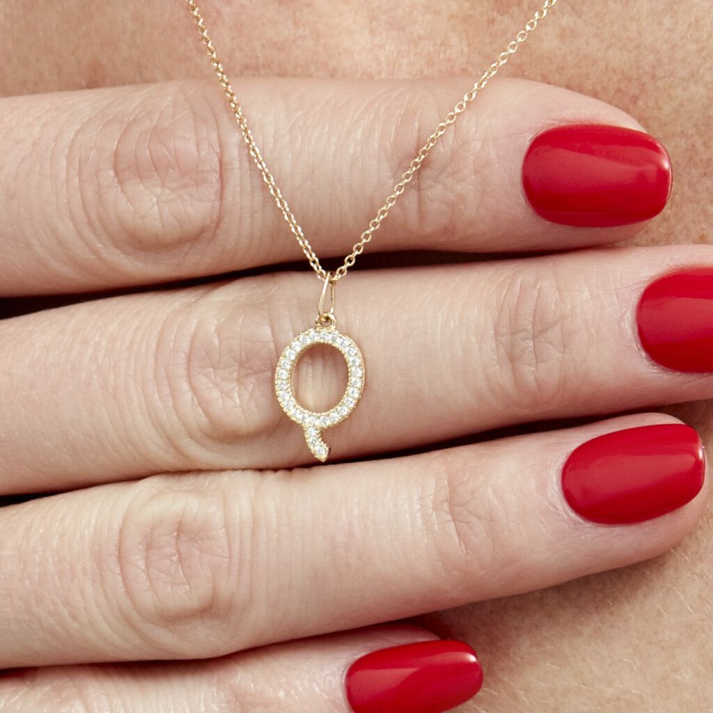 Pendentif Lettre Q Or Jaune Oxyde - Pendentifs Famille | Histoire d’Or