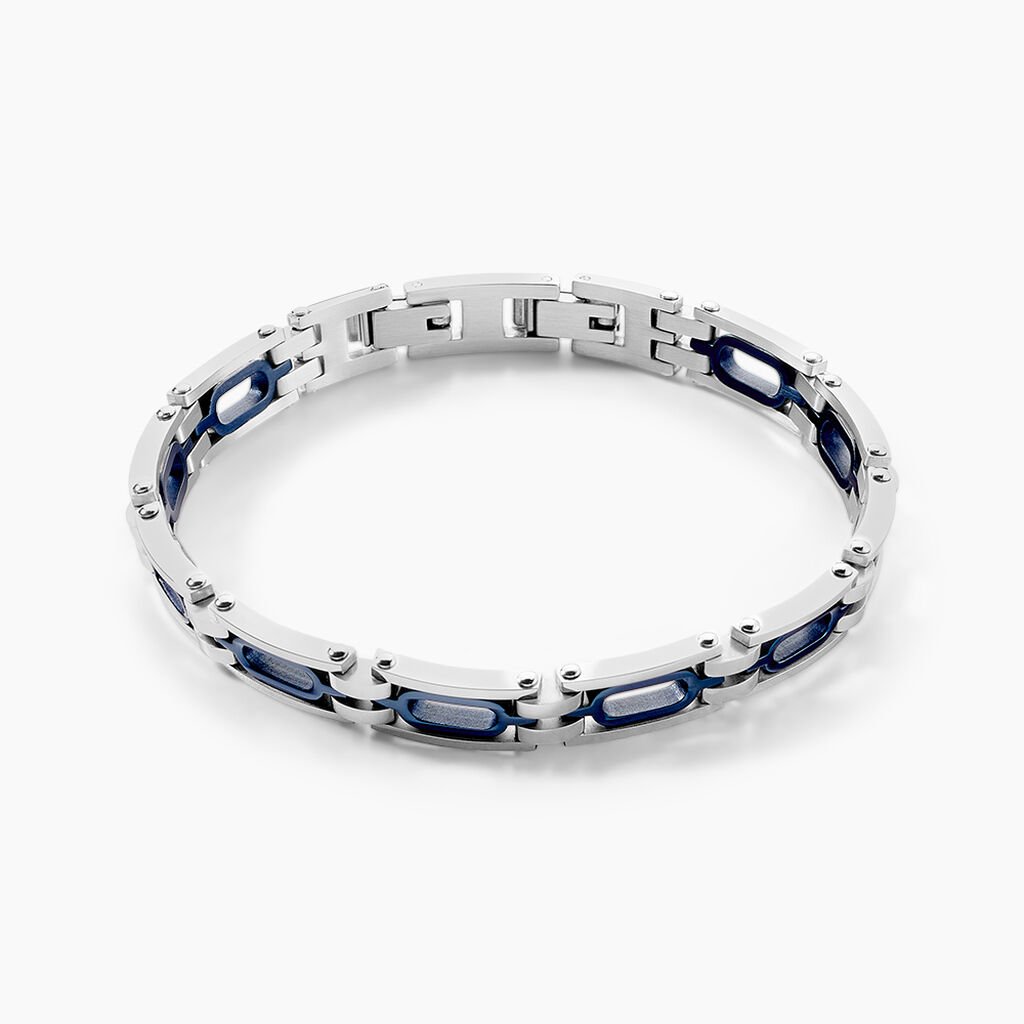 Bracelet Jourdan Wild Acier Blanc Et Bleu - Bracelets chaîne Homme | Histoire d’Or