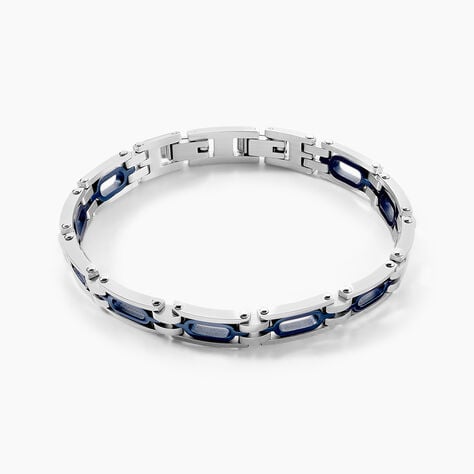 Bracelet Jourdan Wild Acier Blanc Et Bleu - Bracelets chaîne Homme | Histoire d’Or