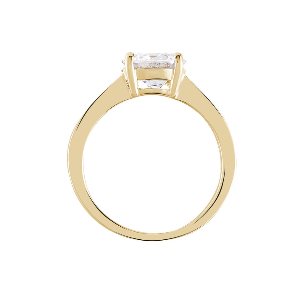 Bague Solitaire Zoura Plaqué Or Jaune Oxyde De Zirconium - Bagues solitaires Femme | Histoire d’Or