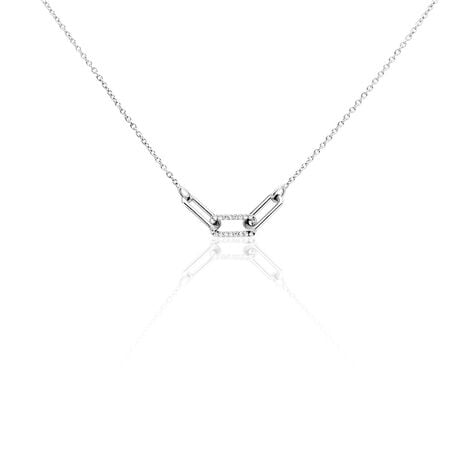 Collier Trait D'union Argent Blanc Oxyde De Zirconium - Colliers fantaisie Femme | Histoire d&rsquo;Or