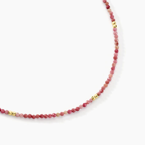 Collier Cyclades Argent Jaune Rhodonite - Ras de cou Femme | Histoire d’Or