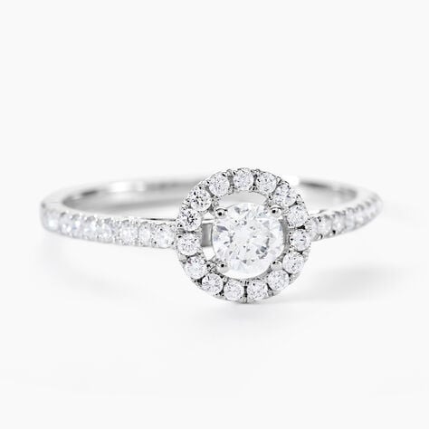 Bague Or Blanc Cadence Diamants - Bagues solitaires Femme | Histoire d&rsquo;Or