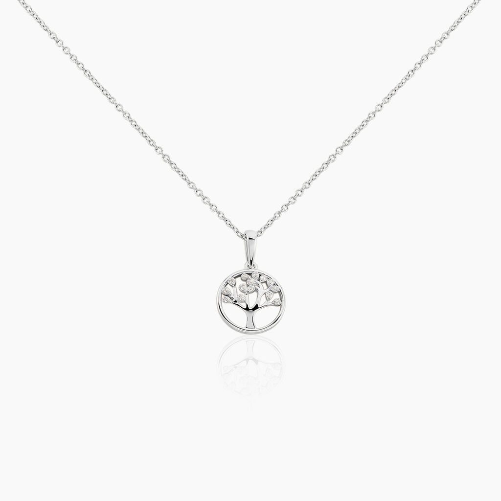Collier Veva Argent Blanc Oxyde De Zirconium - Colliers fantaisie Femme | Histoire d&rsquo;Or