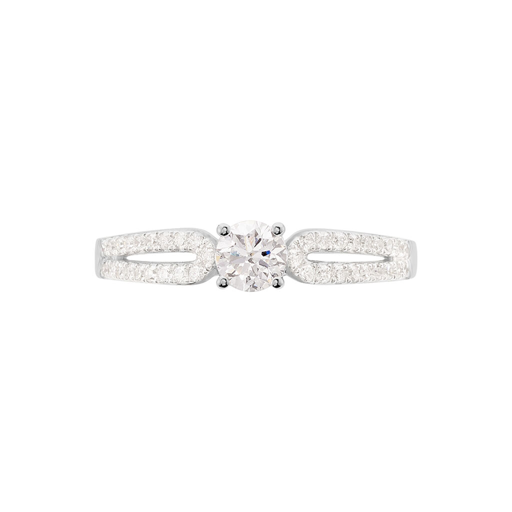 Bague Solitaire Katalina Or Blanc Diamant - Bagues solitaires Femme | Histoire d’Or