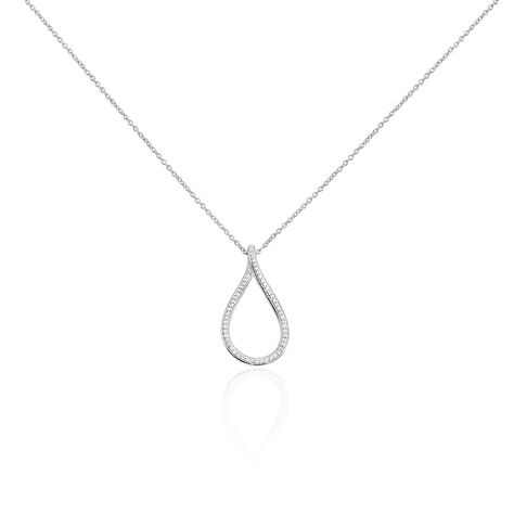 Collier Netta Argent Blanc Oxyde De Zirconium - Colliers fantaisie Femme | Histoire d&rsquo;Or