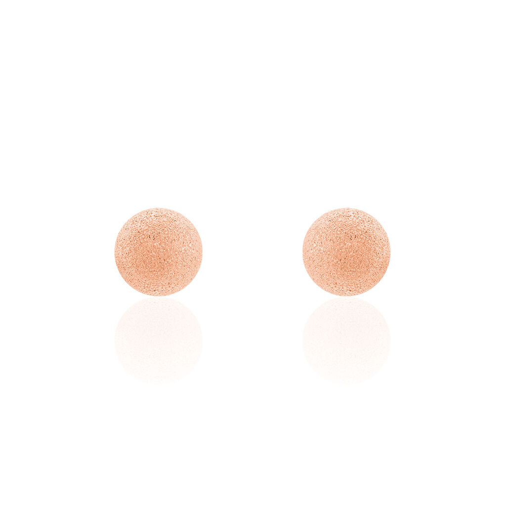 Boucles D'oreilles Puces Fidelia Boule Sablee Or Rose - Clous d'oreilles Femme | Histoire d’Or