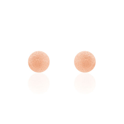 Boucles D'oreilles Puces Fidelia Boule Sablee Or Rose - Clous d'oreilles Femme | Histoire d’Or