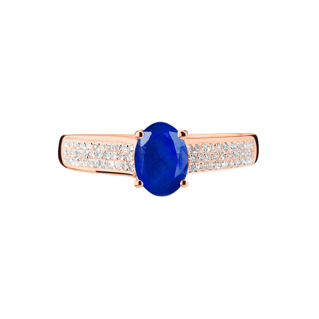Bague Crista Or Rose Saphir Et Diamant - Bagues solitaires Femme | Histoire d’Or