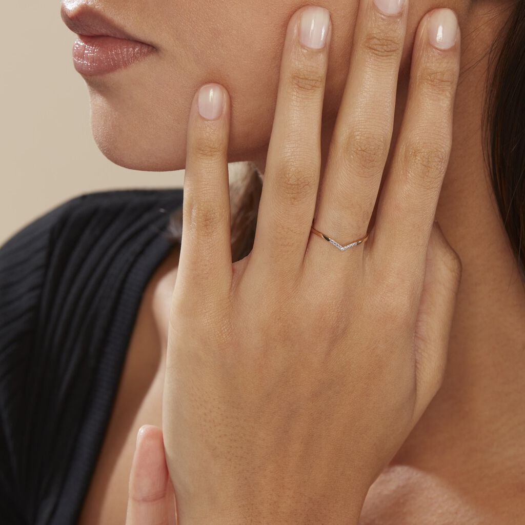 Bague Or Jaune Kaitlynn Diamant - Bagues avec pierre Femme | Histoire d’Or