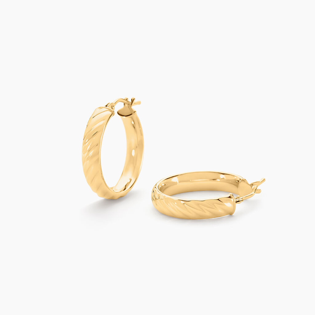 Créoles Mara Or Jaune - Boucles d'oreilles créoles Femme | Histoire d’Or