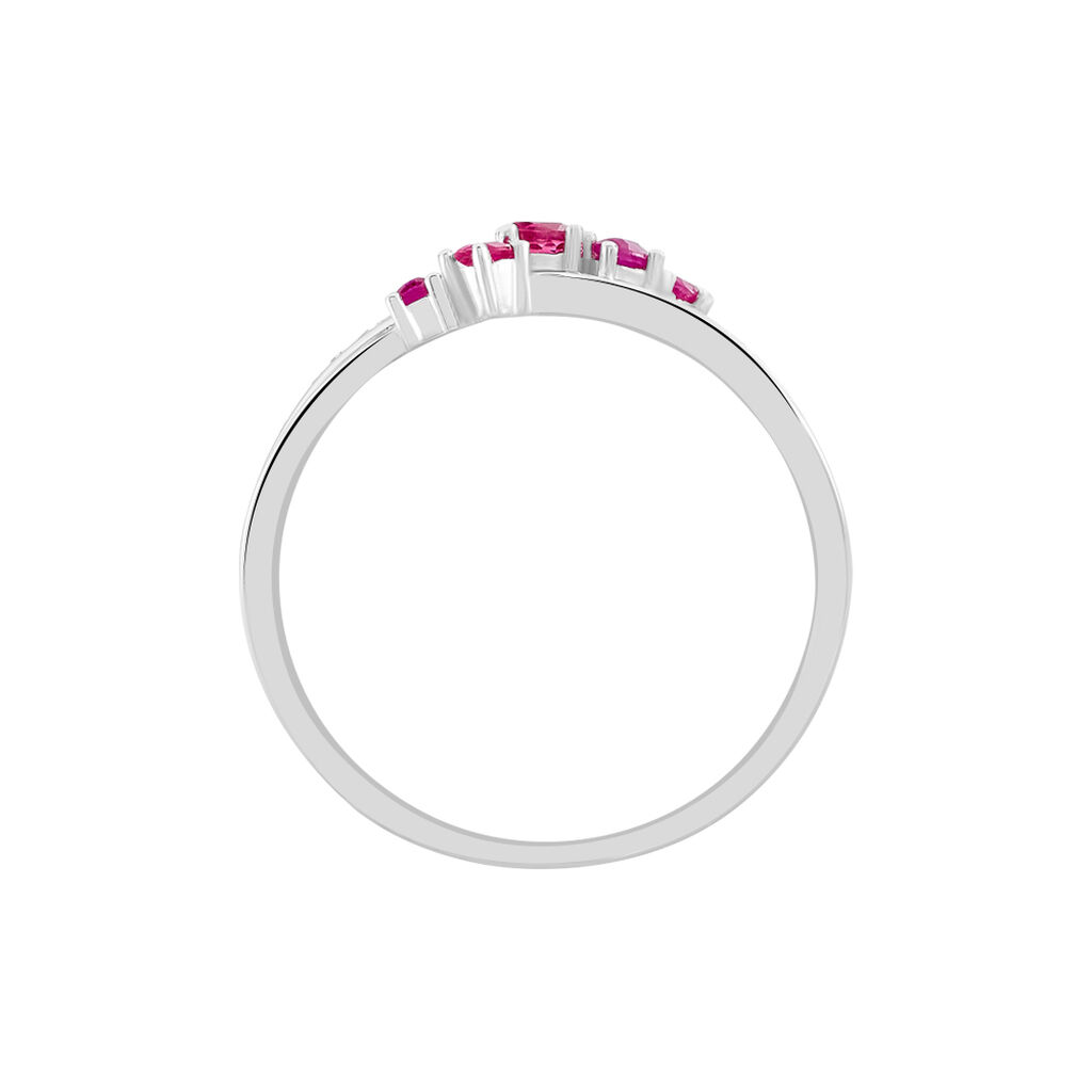 Bague Amarylis Or Blanc Rubis Diamant - Bagues avec pierre Femme | Histoire d’Or