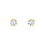 Boucles D'oreilles Puces Elda Serti Clos Or Jaune Oxyde De Zirconium - Clous d'oreilles Femme | Histoire d&rsquo;Or