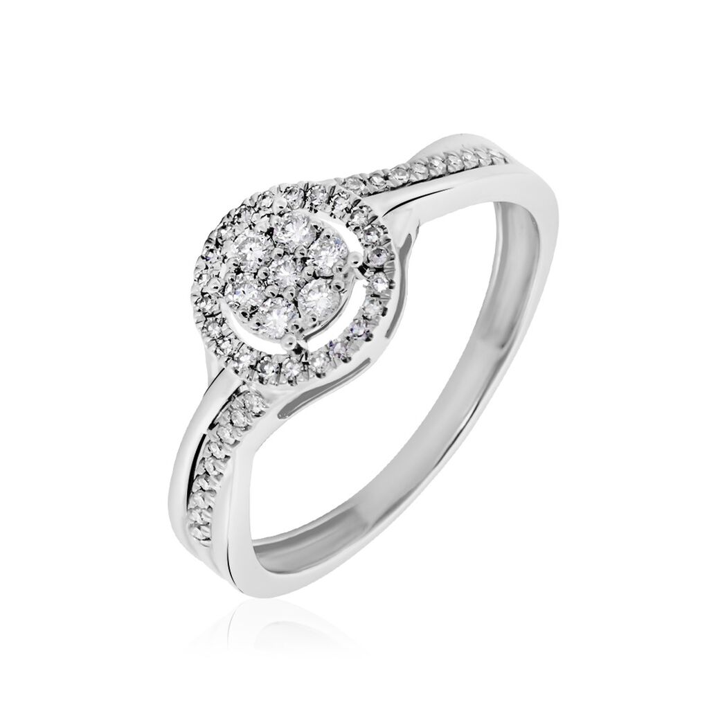 Bague Cissy Platine Blanc Diamant - Bagues avec pierre Femme | Histoire d’Or