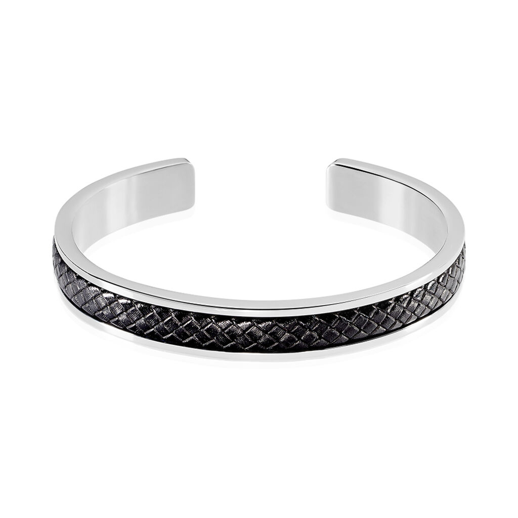 Bracelet Jonc Ahmet Acier Blanc - Bracelets Cuir Homme | Histoire d&rsquo;Or