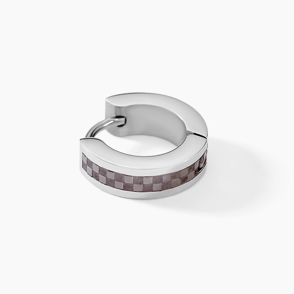 Cr&eacute;ole Unitaire Arnaud Acier Bicolore - Boucles d'oreilles cr&eacute;oles Homme | Histoire d&rsquo;Or