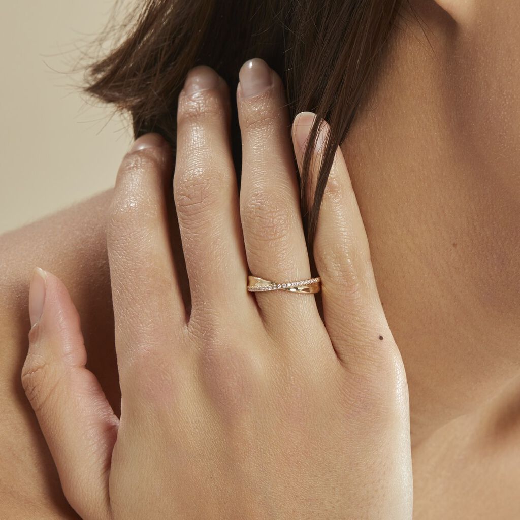 Bague Lia Plaqué Or Jaune Oxyde De Zirconium - Bagues avec pierre Femme | Histoire d’Or