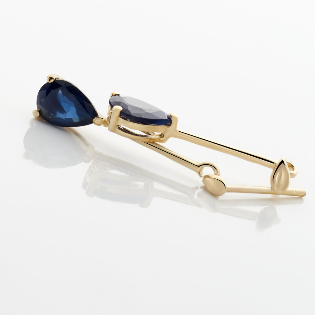 Boucles D'oreilles Pendantes Goutte Or Jaune Saphir - Boucles d'oreilles pendantes Femme | Histoire d’Or