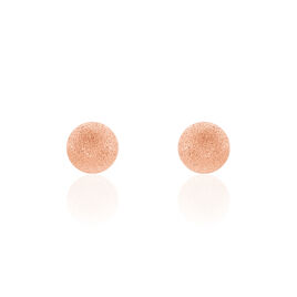 Boucles D'oreilles Puces Fidelia Boule Sablee Or Rose - Clous d'oreilles Femme | Histoire d’Or