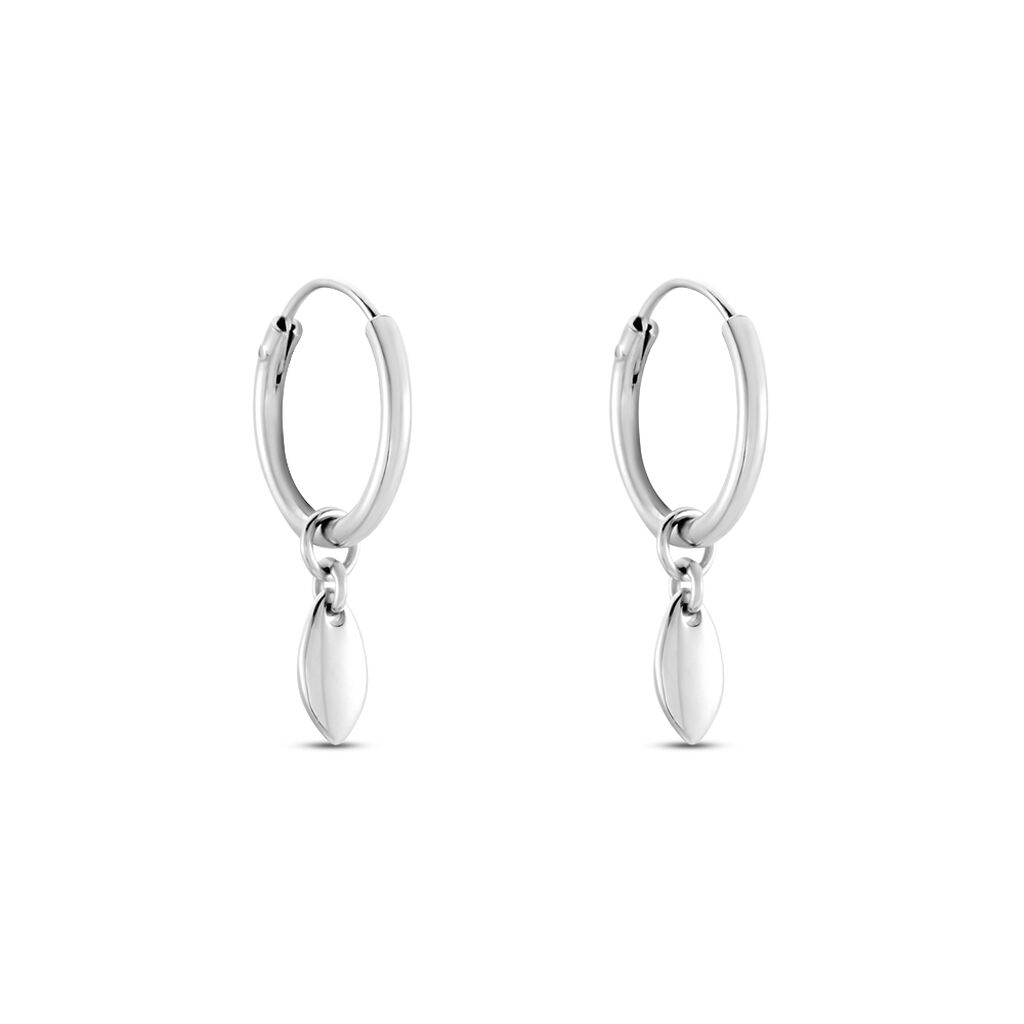 Cr&eacute;oles Argent Blanc Shelia - Boucles d'oreilles cr&eacute;oles Femme | Histoire d&rsquo;Or