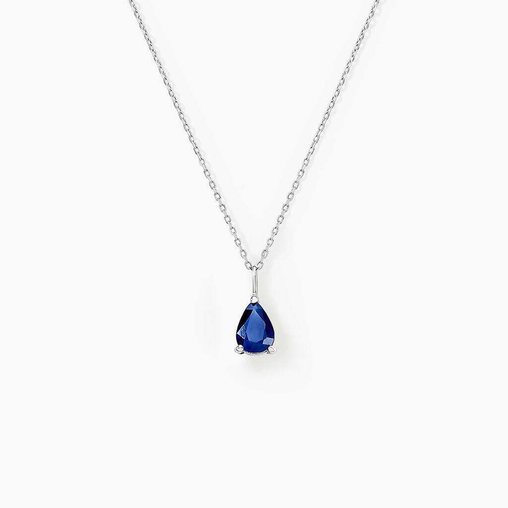 Collier Goutte Or Blanc Saphir - Colliers Femme | Histoire d’Or