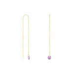 Boucles D'oreilles Pendantes Les Audacieuses Or Jaune Am&eacute;thyste - Boucles d'oreilles pendantes Femme | Histoire d&rsquo;Or